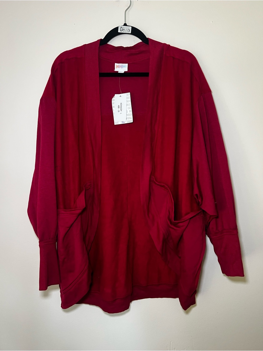 LuLaRoe Kennedy Deep Red Open-Front Cardigan